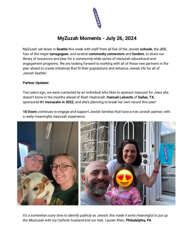 thumbnail of MyZuzah Moments – July 26, 2024
